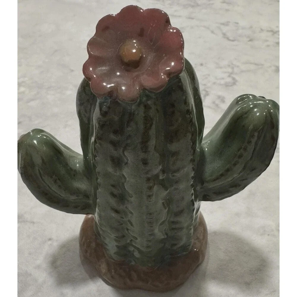 1989 Fitz Floyd Japan Blooming Cactus Figural Salt & Pepper Shakers Southwestern